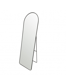 Black arch floor mirror with stand
