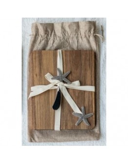 Starfish Cheeseboard & Spreader in Gift Bag