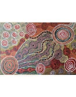 Connecting to the rockholes creeks by Patricia E Fatt, original Aboriginal art, 110 x77cm
