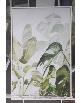 Paradise Leaf Printed Canvas w/ Frame 62x92cm