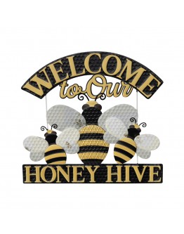 Welcome 'Honey Hive' Wall Sign