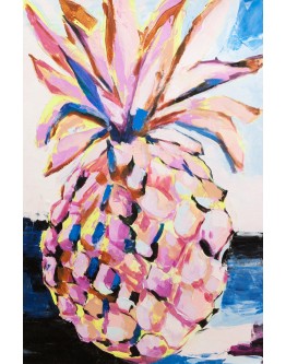 Pink Pineapple Printed Canvas 80x50cm