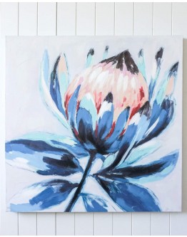 Blue Protea Canvas 90x90cm