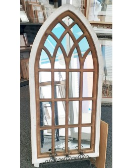 Window Natural Wood Carved Mirror 48x100x3cm